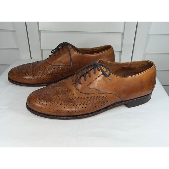 Cole Haan Woven Leather Design Oxford Loafer Shoes - Picture 1 of 9